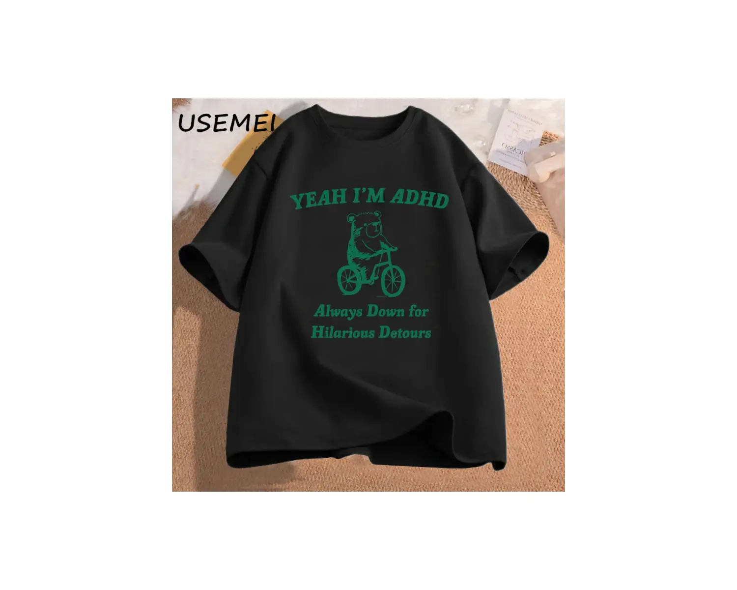 Komik grafik T shirt erkekler evet ben ADHD rakun Meme T shirt Unisex moda rahat o-boyun boy 2847