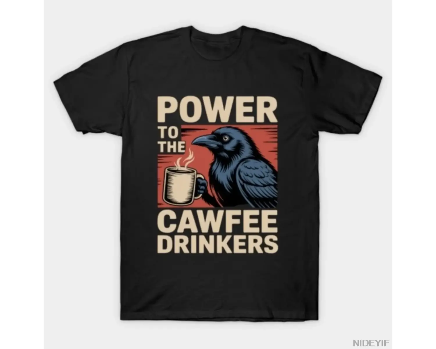 Komik Güç Kahve İçenler İçin T-shirt Erkekler Kadınlar Için % 100% Pamuk T Shirt Kısa Kollu Ü