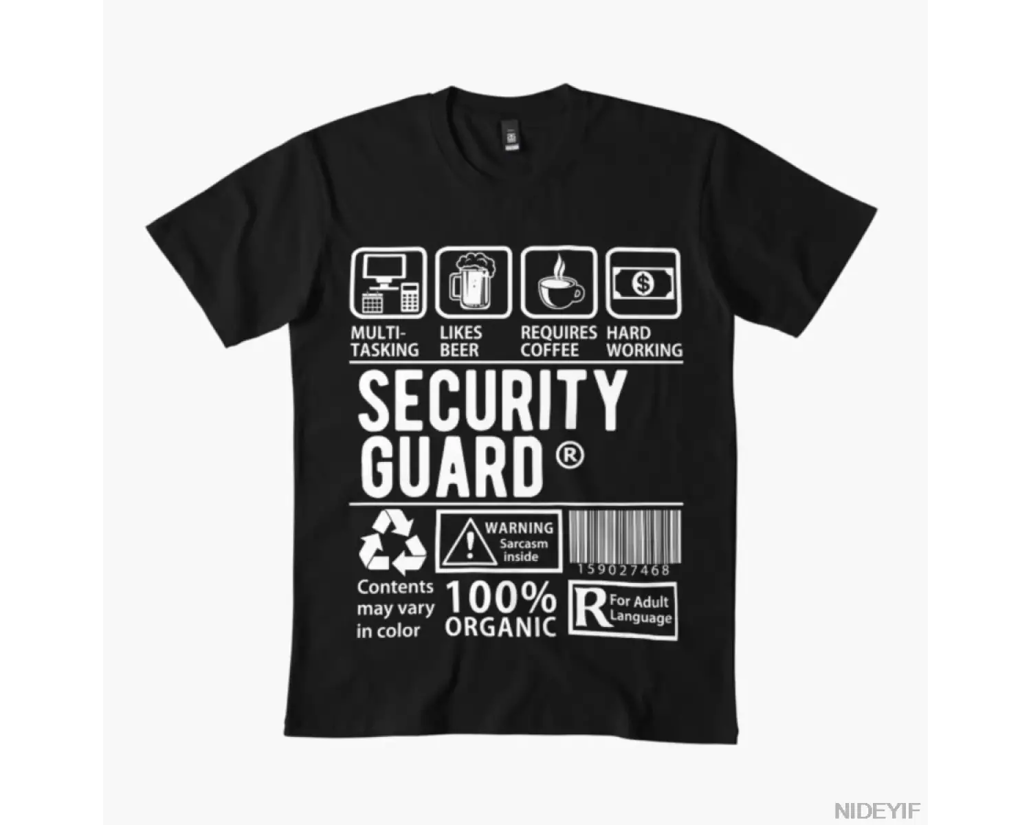 Komik Güvenlik Görevlisi Gömleği - Erkekler Kadınlar İçin Çoklu Görev Görevlisi Tişörtü %100
