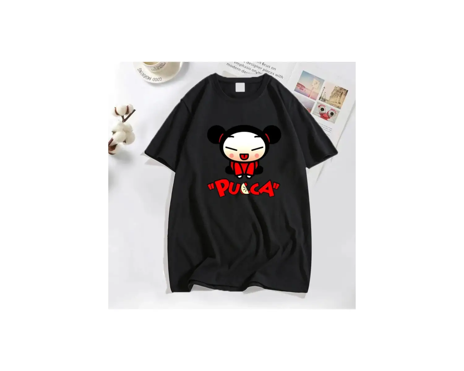 Komik karikatür Pucca çin bebek T-shirt erkekler kadınlar sevimli grafik T Shirt pamuk kısa k 2929