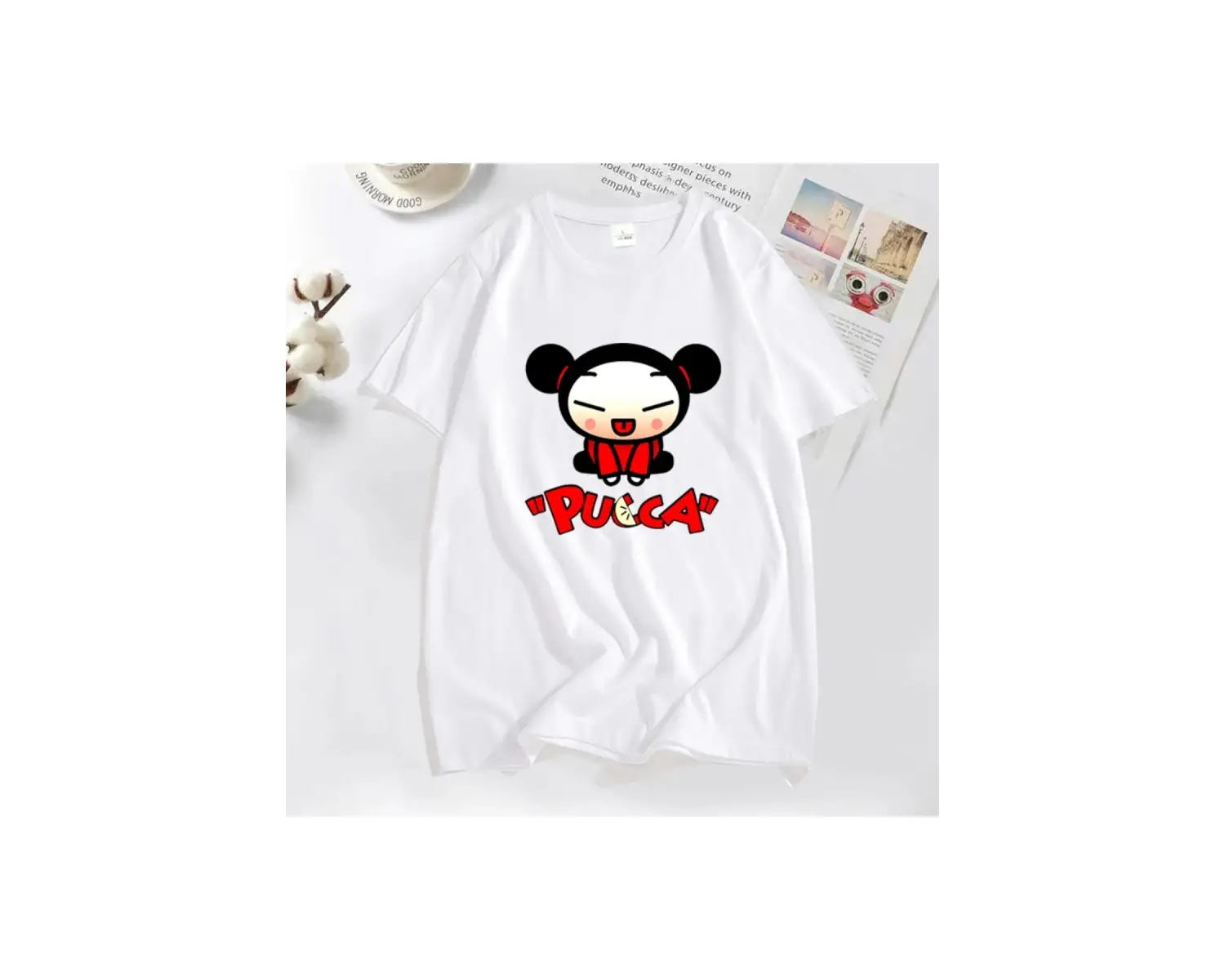 Komik karikatür Pucca çin bebek T-shirt erkekler kadınlar sevimli grafik T Shirt pamuk kısa k 2929