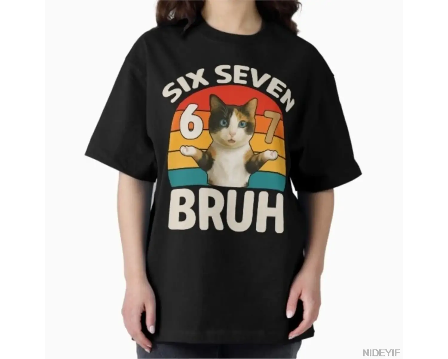 Komik Kedi Meme Altı Yedi Bruh T-shirt Erkekler Kadınlar Için % 100% Pamuk T Shirt Kısa Kollu