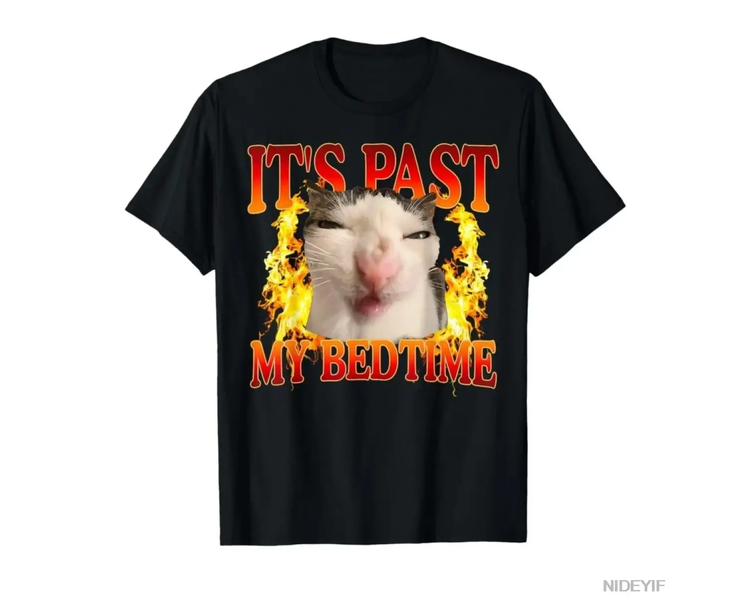 Komik Kedi Meme Geçtiğinde Uyku Zamanı Oldu Mizah T-shirt Erkekler Kadınlar Için % 100% Pamuk