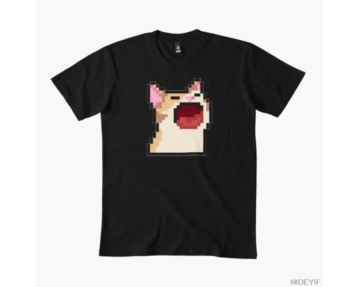 Komik kedi piksel tişört Erkekler Kadınlar için % 100% Pamuklu Tişörtler Kısa Kollu Üstler 12