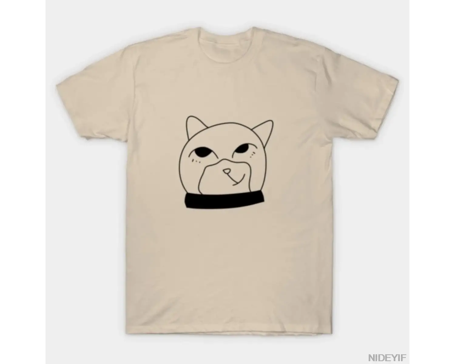 Komik Kedi Siyah & Beyaz İllüstrasyon T-shirt Erkekler Kadınlar Için % 100% Pamuk T Shirt Kıs