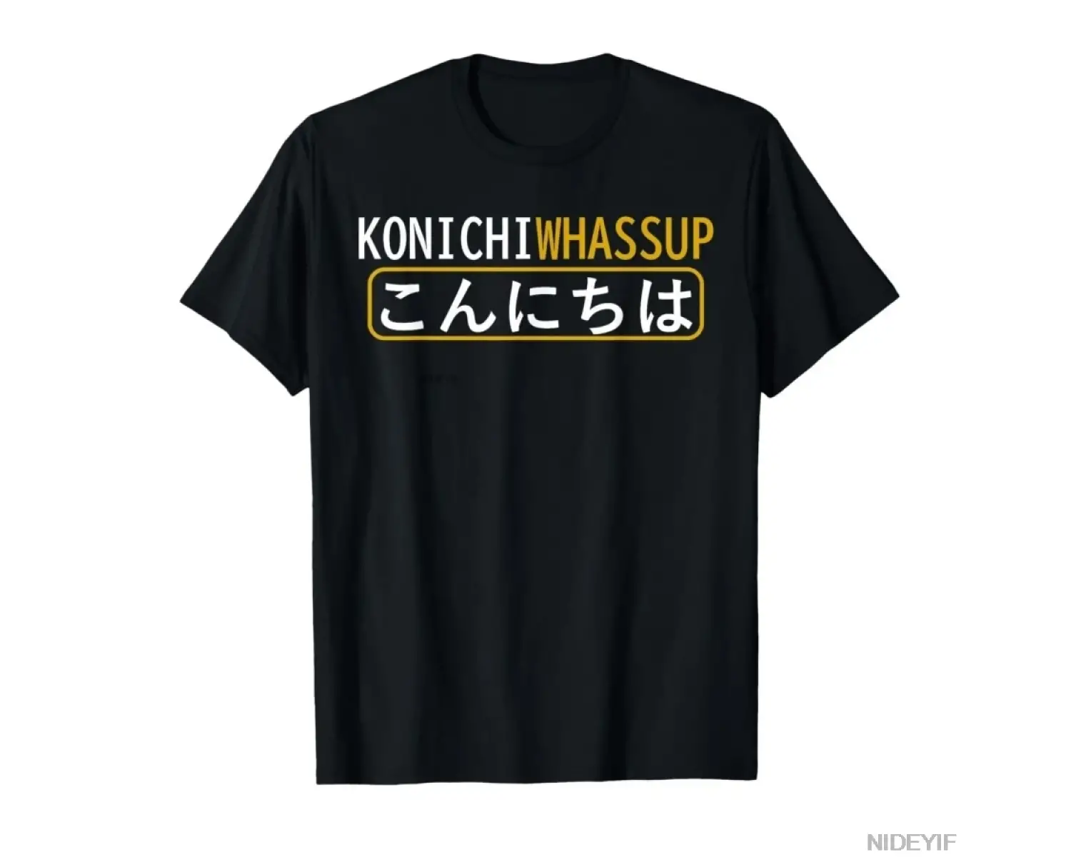 Komik KONICHIWHASSUP Japon Pun Konnichiwa Whassup Japonya T-shirt Erkekler Kadınlar Için % 10