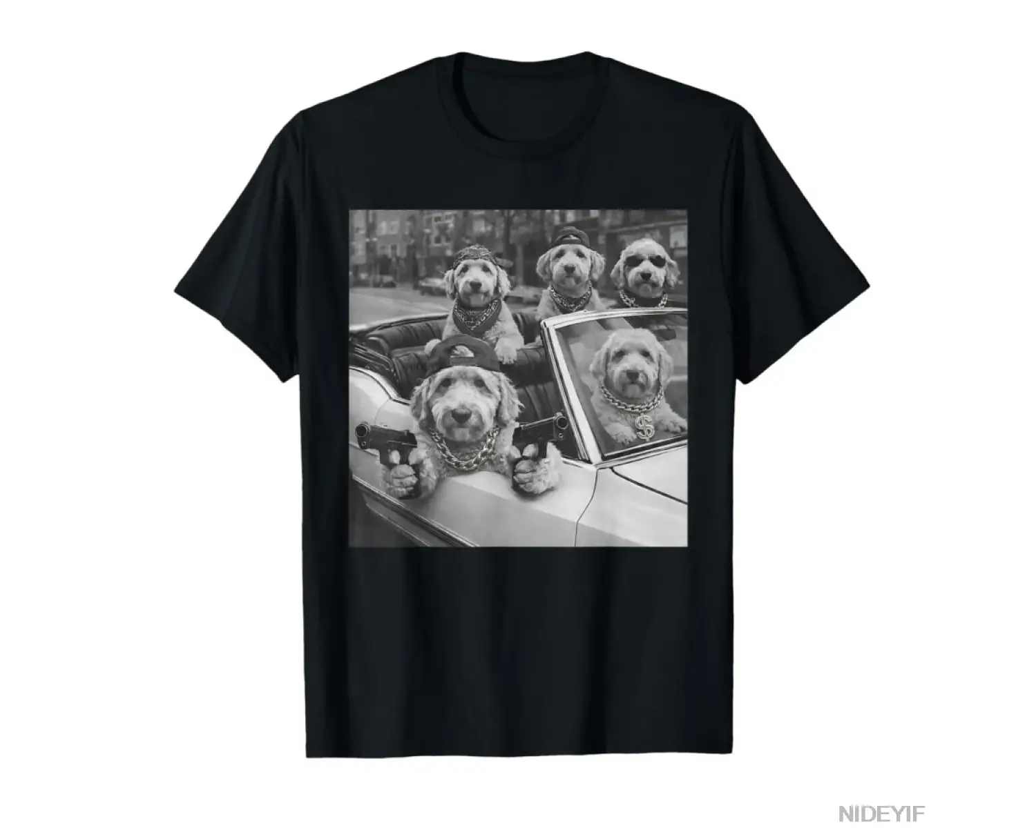 Komik Köpek Çetesi Goldendoodle Meme T-shirt Erkekler Kadınlar Için % 100% Pamuk T Shirt Kısa