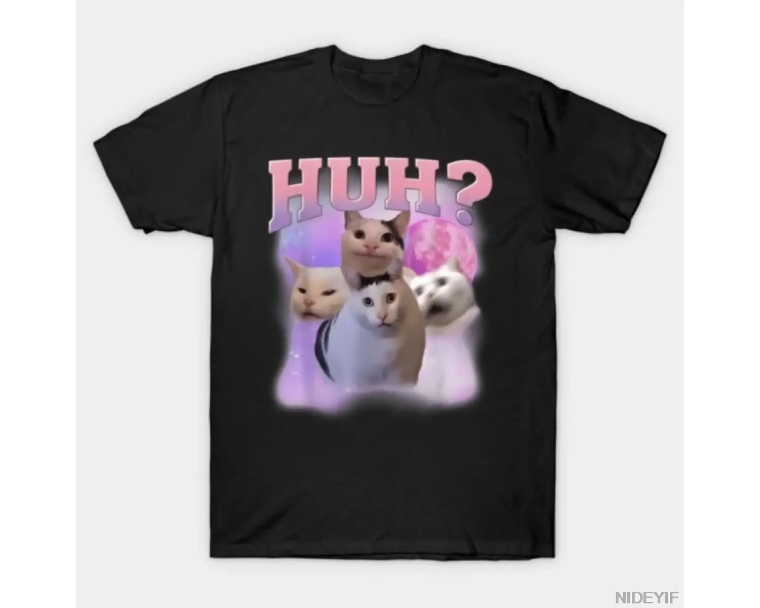 Komik Meme Huh Kedi Gömlek Kedi Severler Mizah T-shirt Erkekler Kadınlar Için % 100% Pamuk T