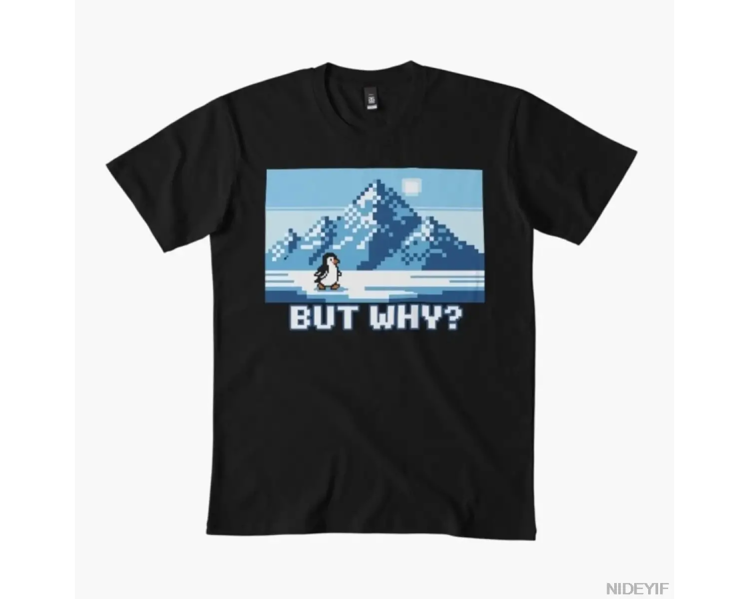 Komik nihilist penguen piksel sanat tişörtü erkekler kadınlar için % 100% pamuklu tişörtler k