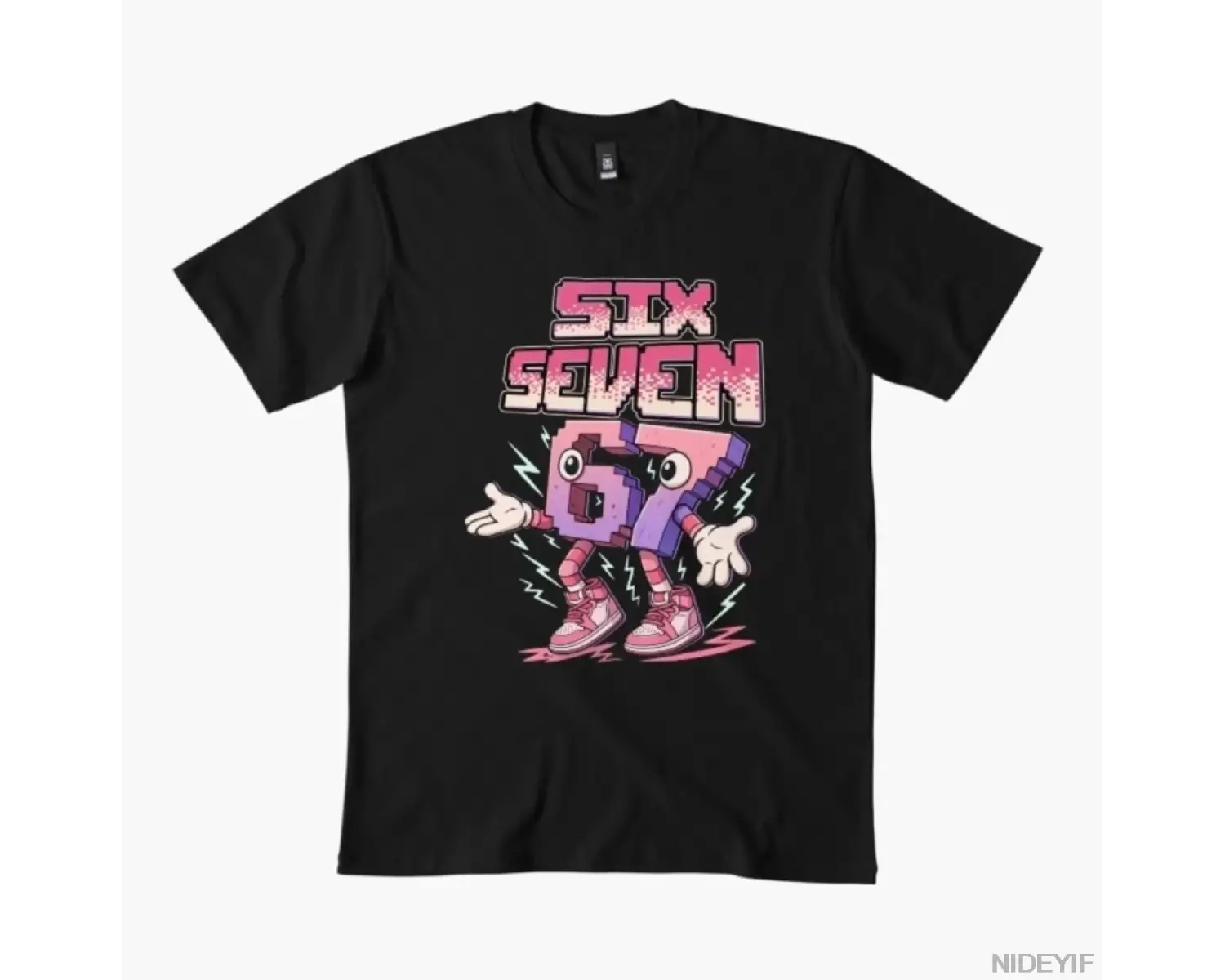 Komik Pembe Brainrot Meme İtalyan Altı Yedi T-shirt Erkekler Kadınlar Için % 100% Pamuk T Shi