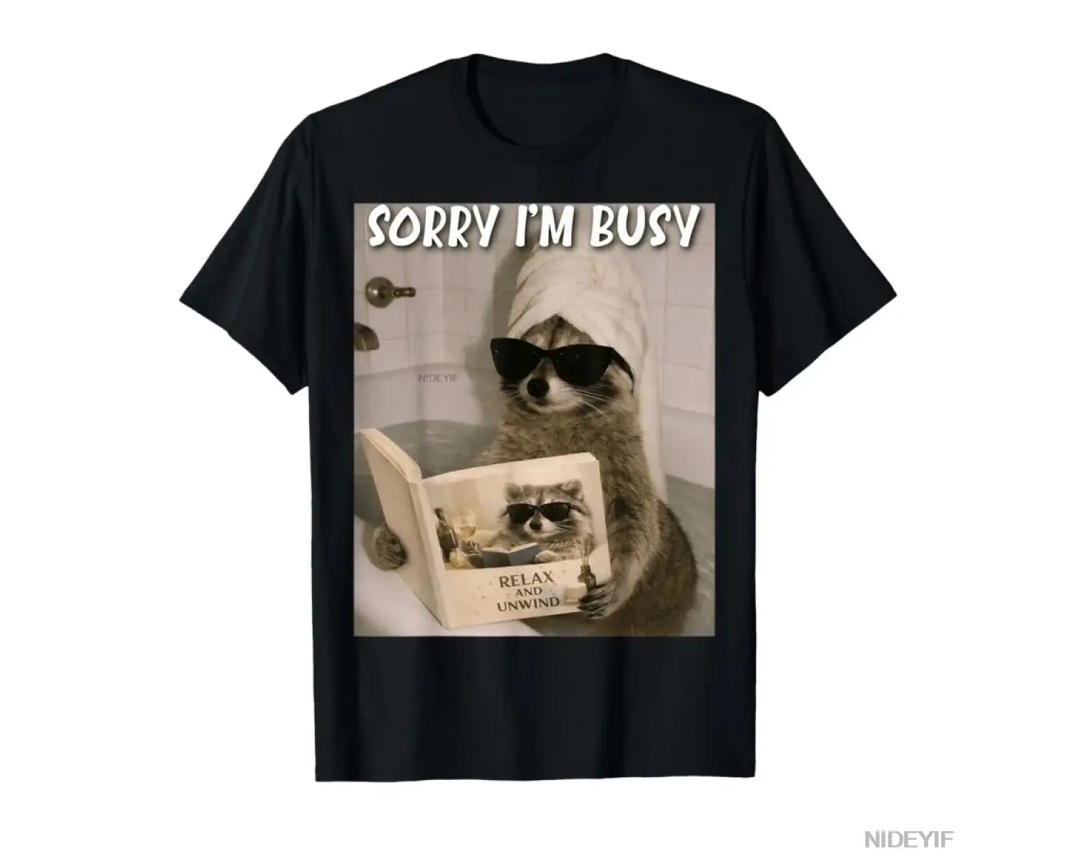 Komik Rakun Meme Üzgünüm Meşgulum Mizah Tişörtü Erkekler Kadınlar için % 100% Pamuklu Tişörtl