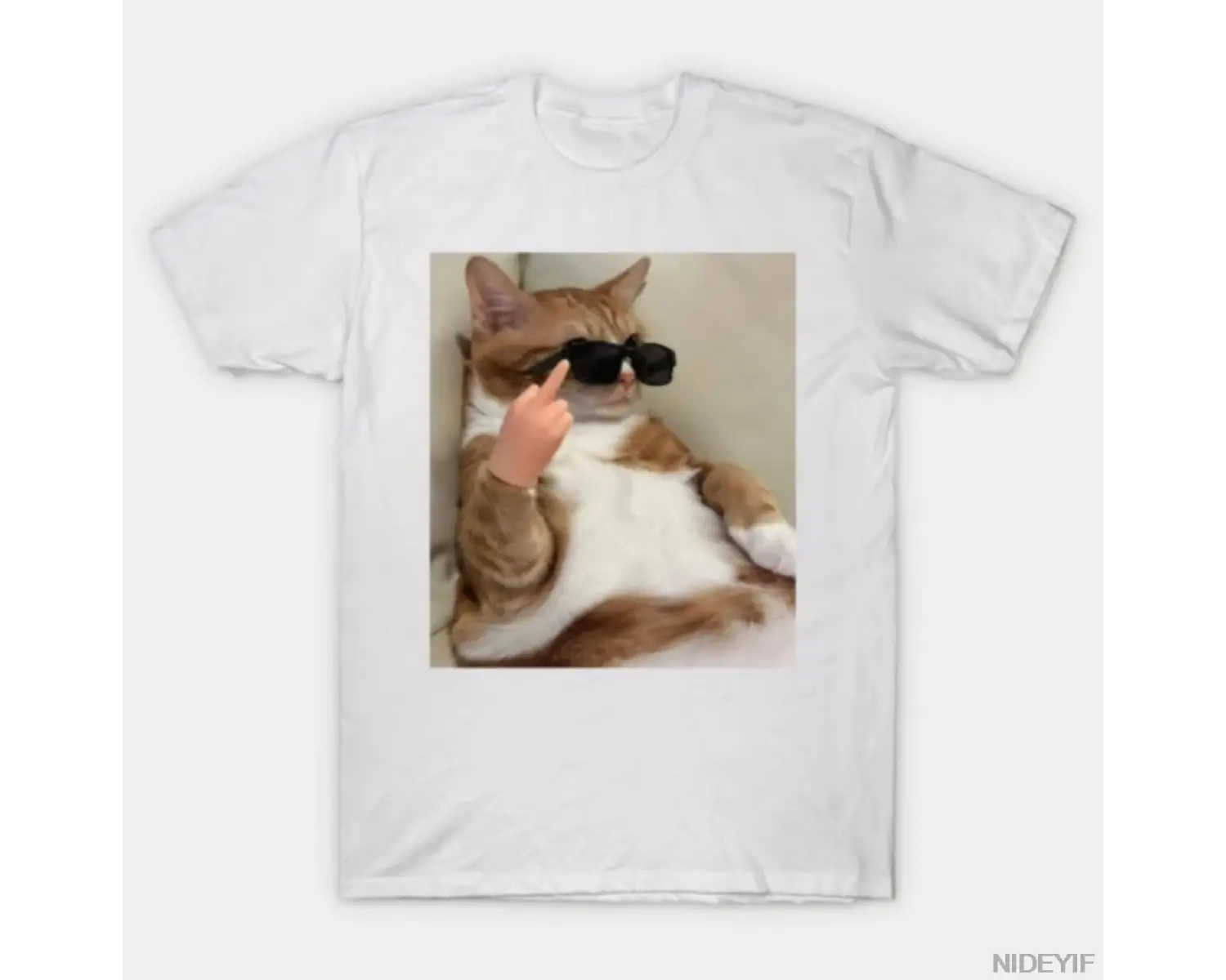 Komik Sassy Kedi Orta Parmak Meme T-shirt Erkekler Kadınlar Için % 100% Pamuk T Shirt Kısa Ko