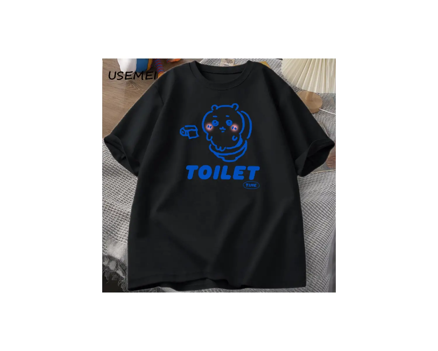 Komik sevimli Chiikawas Toiled Tee erkekler kadınlar grafik T Shirt pamuk kısa kollu T