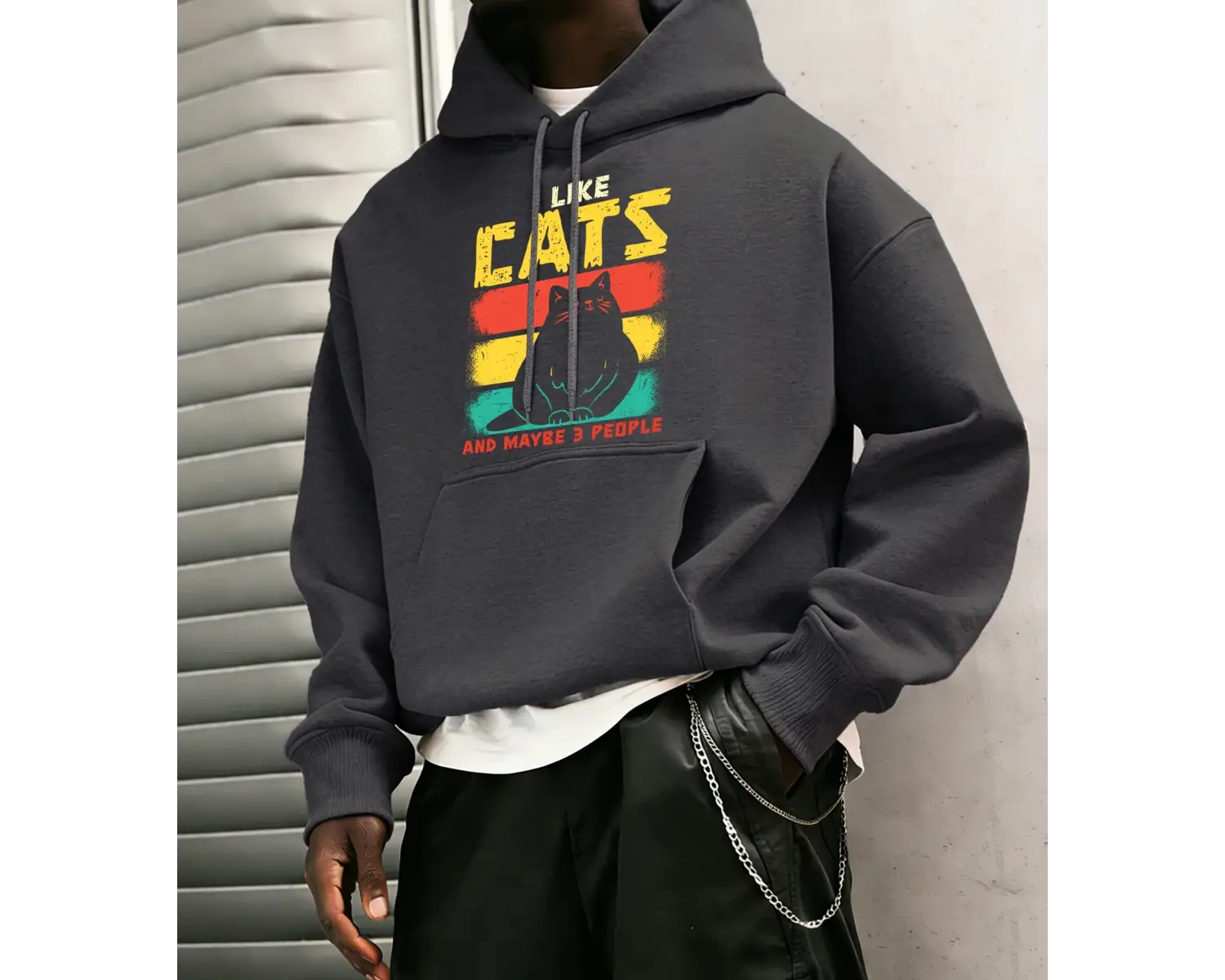 Komik Sevimli Kedi Eğlenceli Aşıklar Kedileri Seviyorum Baskılı Erkekler Hoody Moda Gevşek Ka