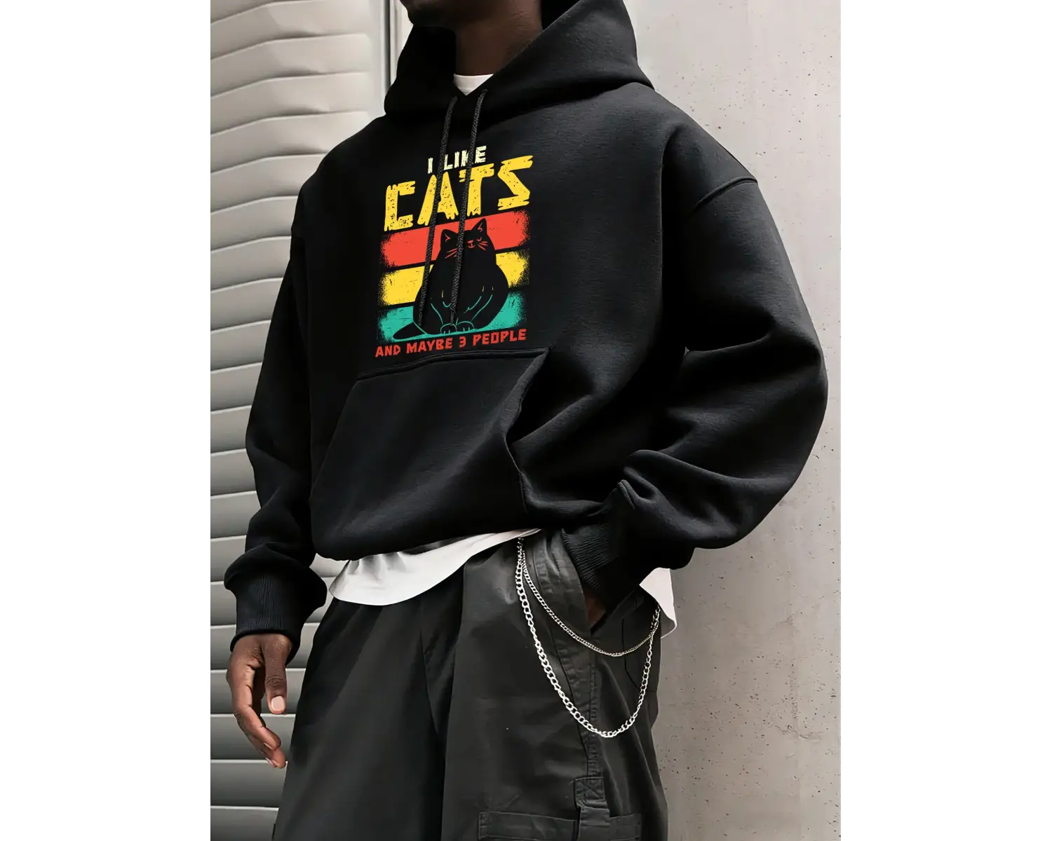 Komik Sevimli Kedi Eğlenceli Aşıklar Kedileri Seviyorum Baskılı Erkekler Hoody Moda Gevşek Ka