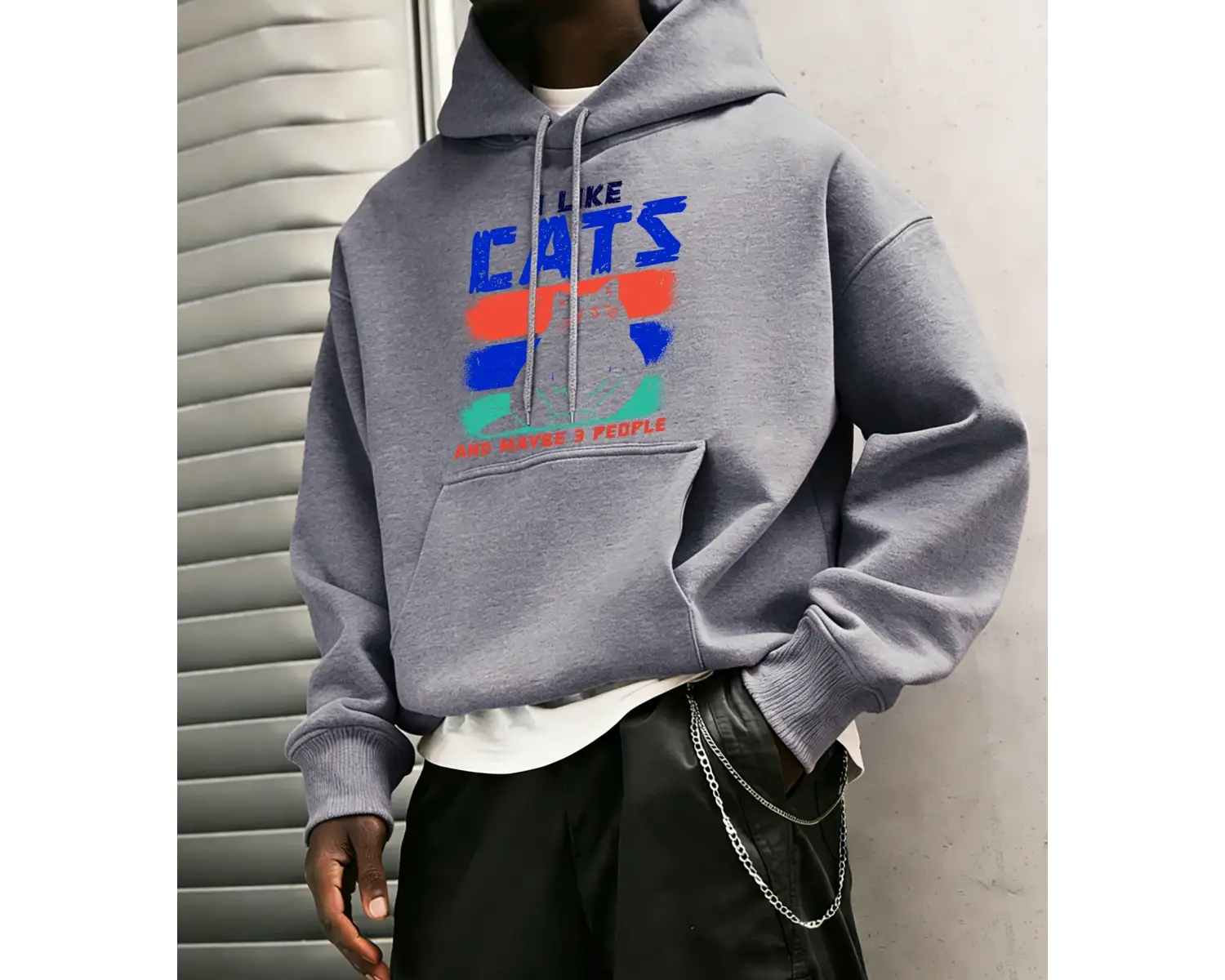 Komik Sevimli Kedi Eğlenceli Aşıklar Kedileri Seviyorum Baskılı Erkekler Hoody Moda Gevşek Ka