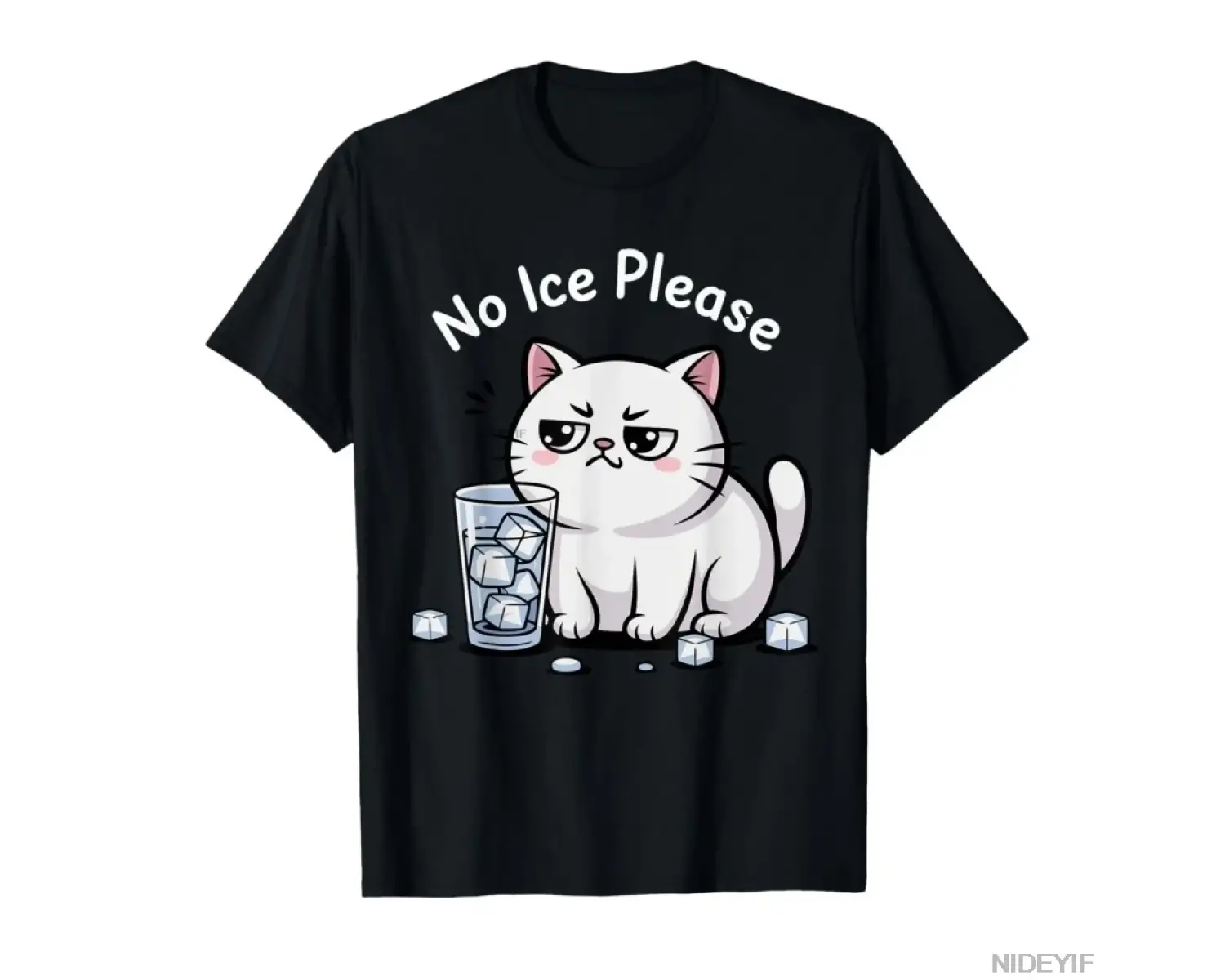 Komik Sevimli Kedi Meme No Ice Lütfen T-shirt Erkekler Kadınlar Için % 100% Pamuk T Shirt Kıs