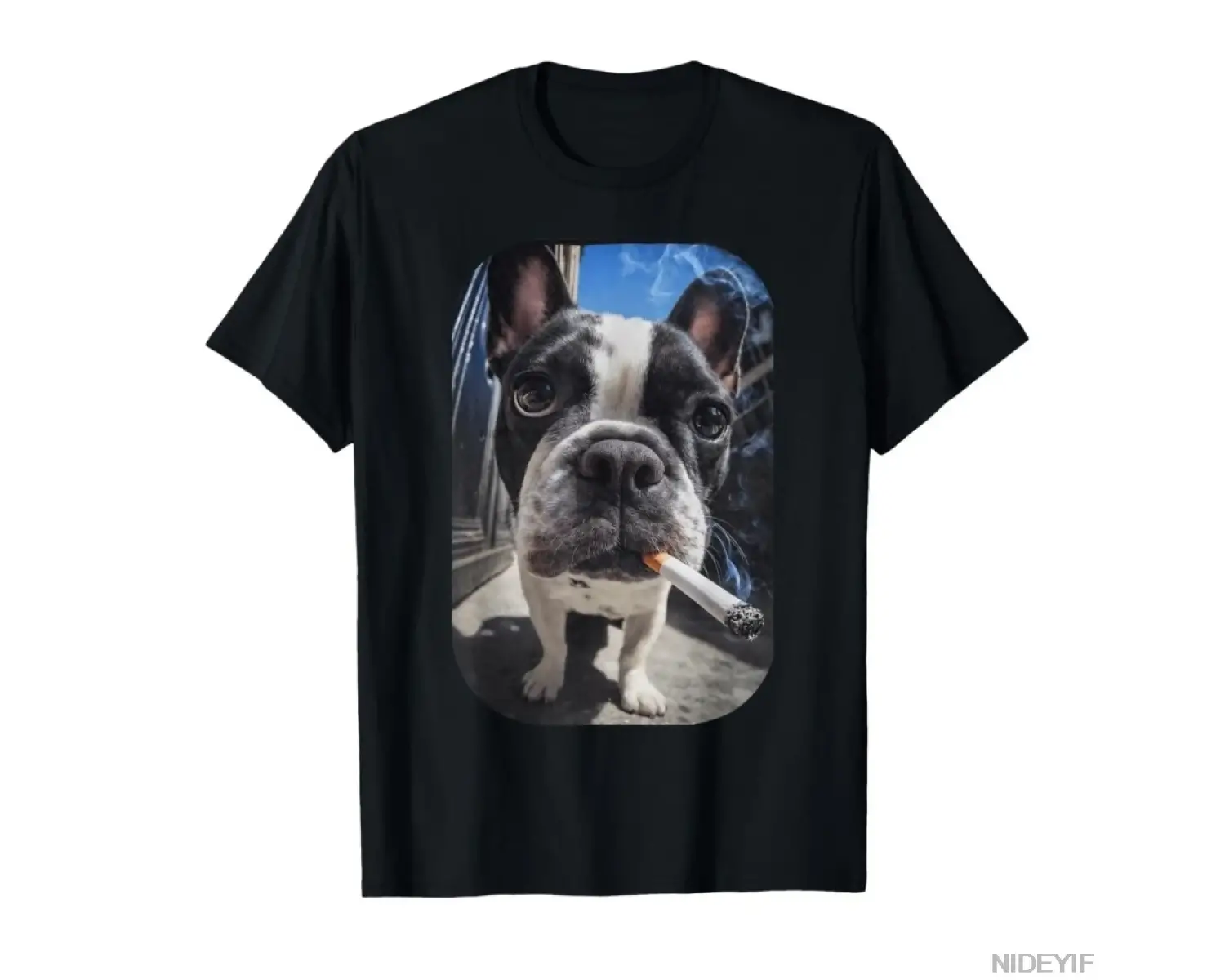 Komik Sigara İçen Boston Terrier Köpek Memesi Gen Z Sigara Tişörtü Erkekler ve Kadınlar İçin