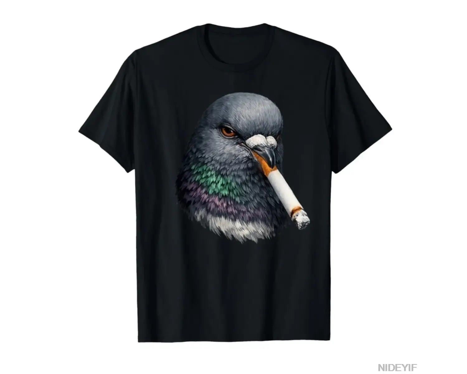 Komik Sigara İçen Güvercin Meme Dumanlı Kuş Güvercinler Yarış Sevgilisi T-shirt Erkekler Kadı