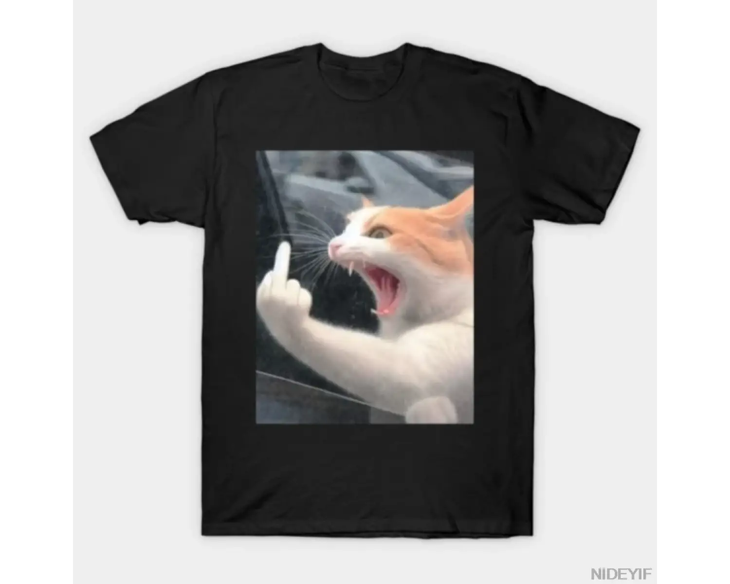 Komik Turuncu Kedi Meme Kaba Zencefil Kedi Tutumu T-shirt Erkekler Kadınlar Için % 100% Pamuk
