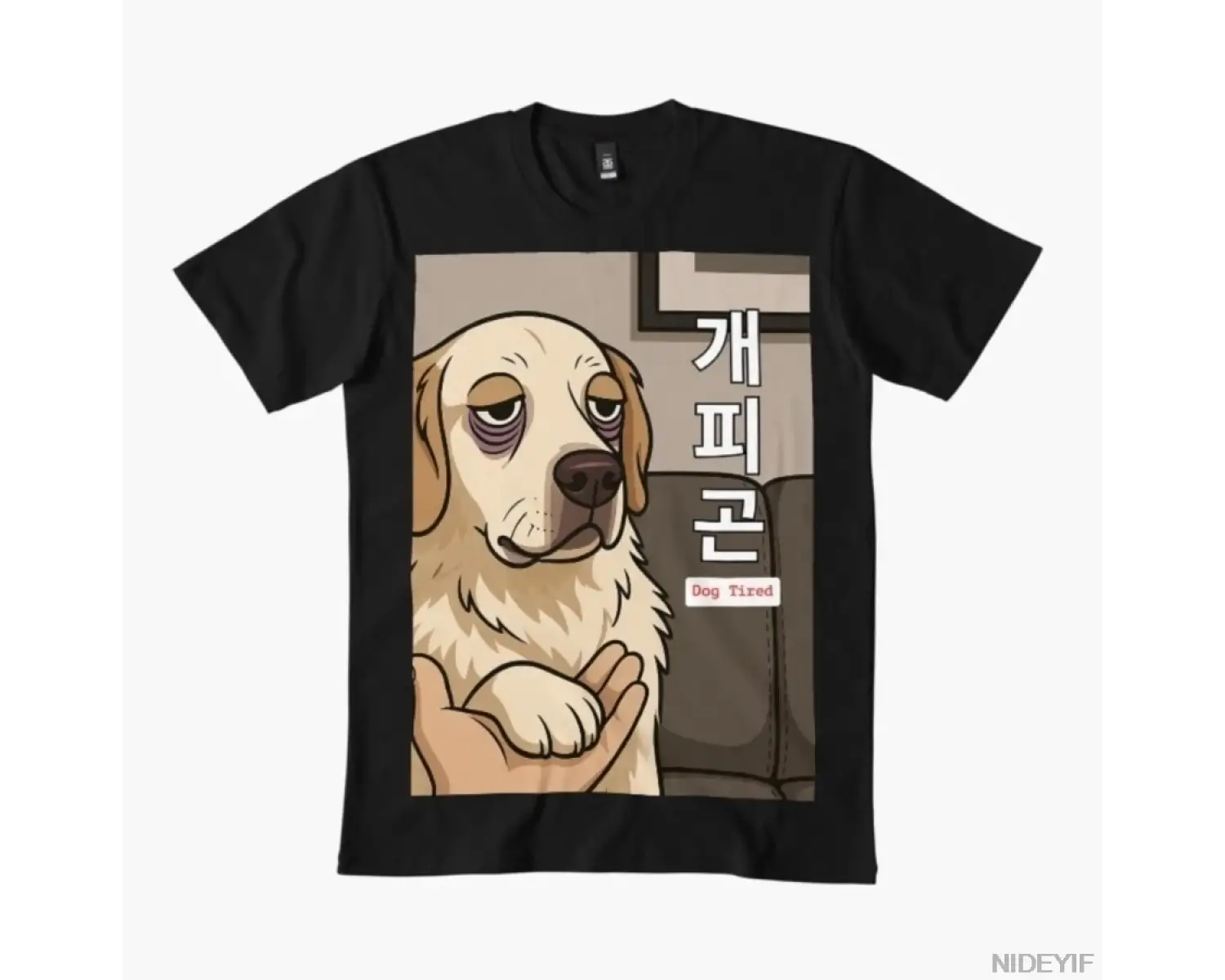 Köpek Yorgun T-shirt Erkekler Kadınlar Için % 100% Pamuklu Tişörtler Kısa Kollu Üstler 0114-2
