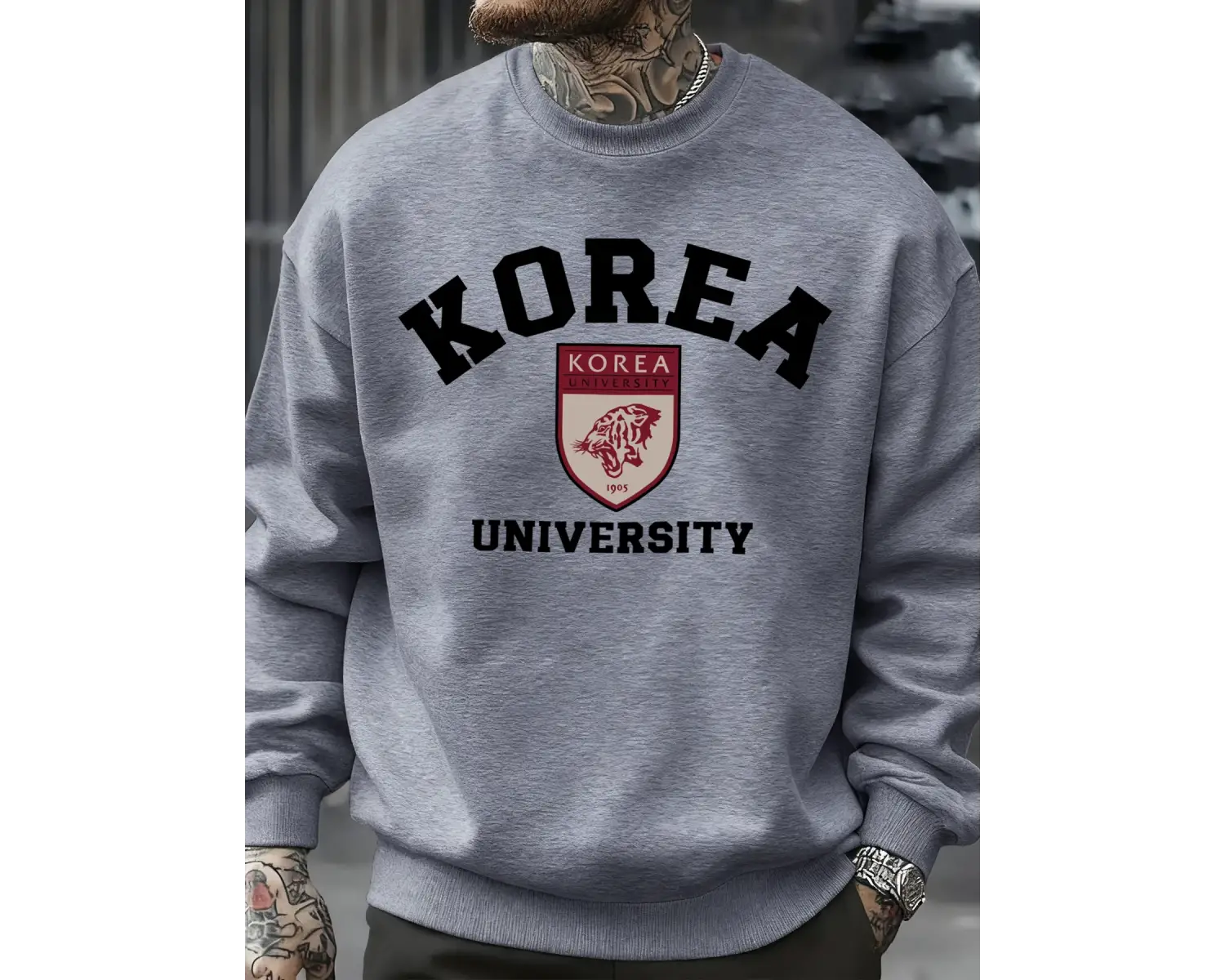 Kore Üniversitesi Desen Erkekler Kazak Sonbahar Hip Hop Kazaklar Gevşek Moda Unisex Tişörtü Y