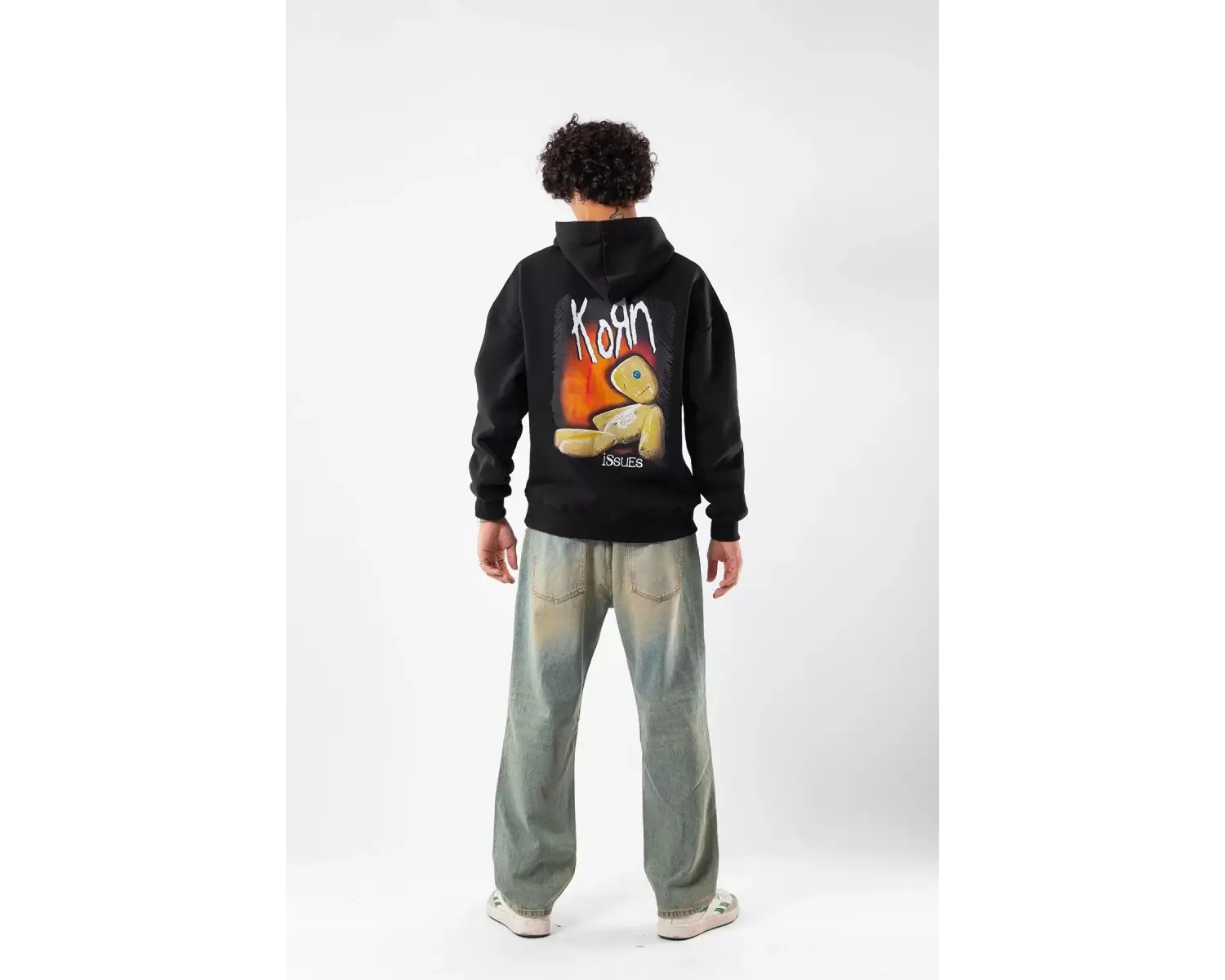 Korn Baskılı Oversize Unisex Beyaz
