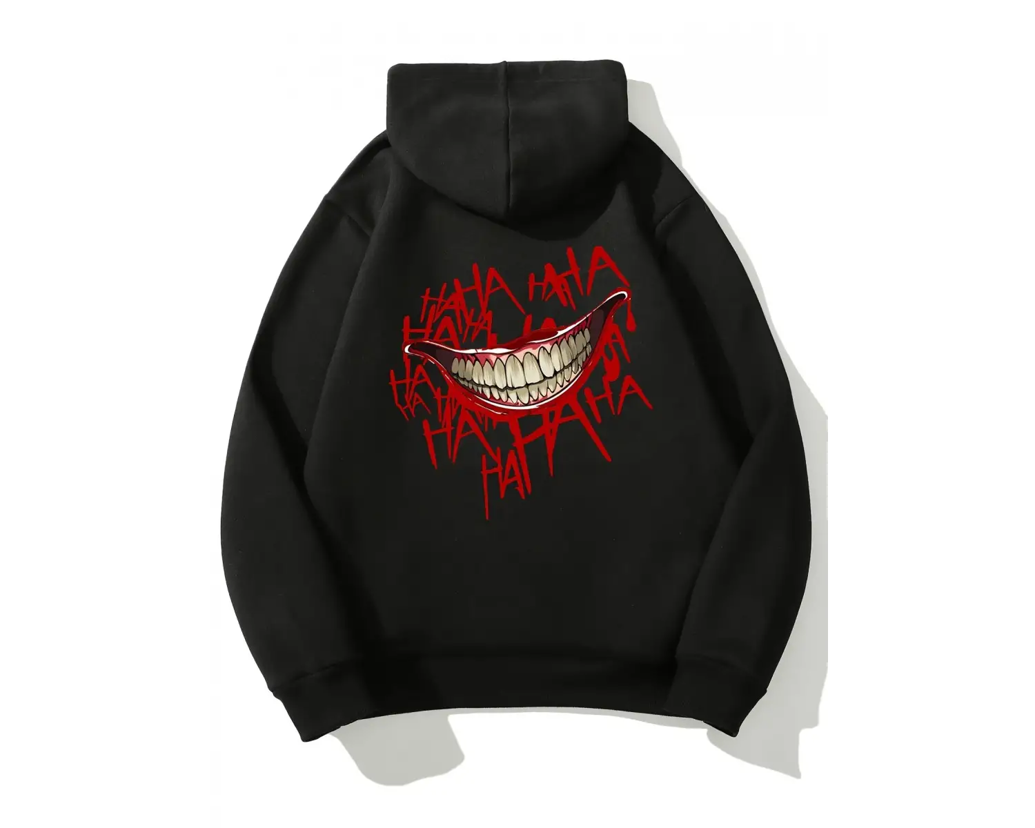 Kötü palyaço gülümseme baskılı Hoodies rahat sokak kadın tişörtü rahat polar kazak Crewneck g