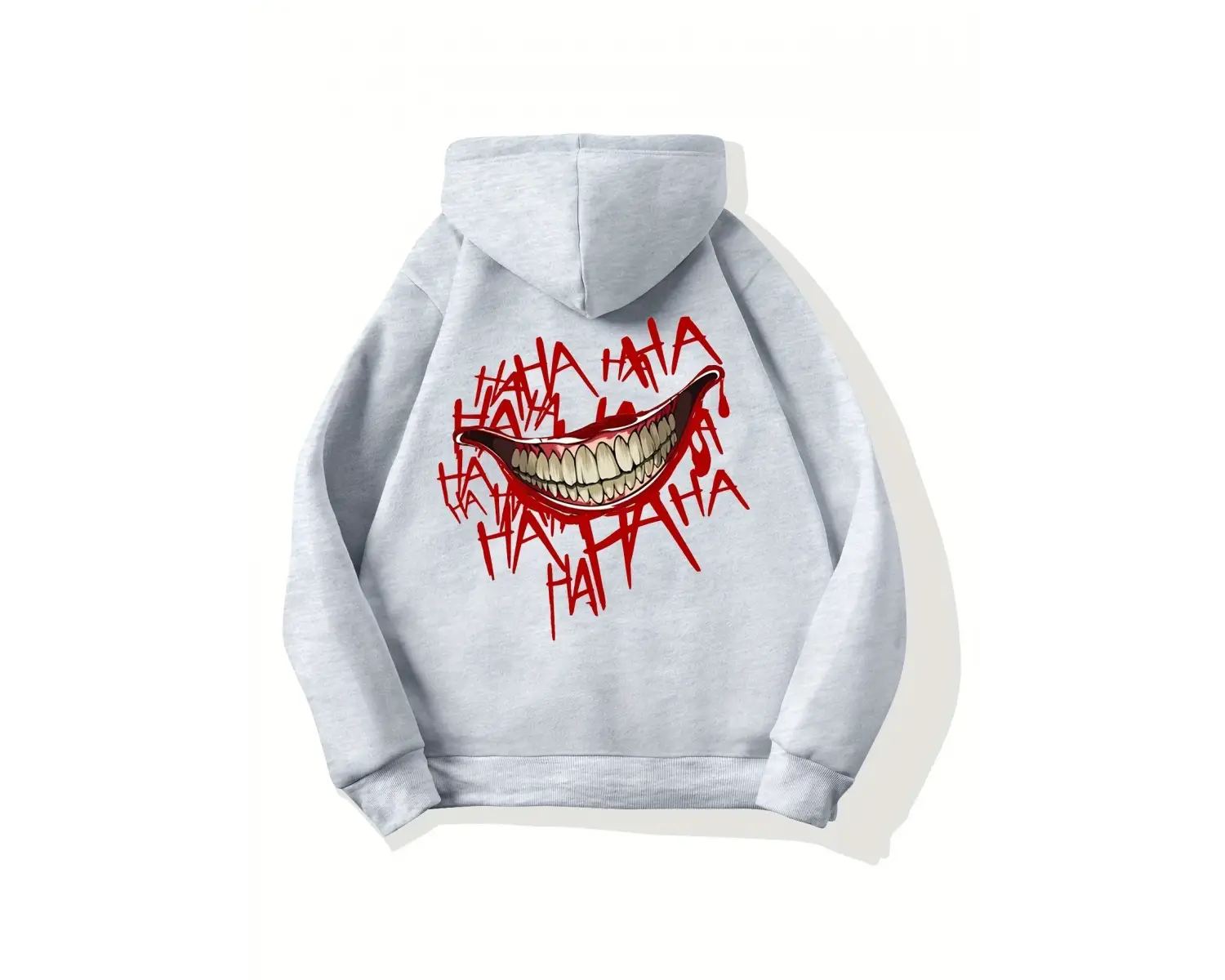 Kötü palyaço gülümseme baskılı Hoodies rahat sokak kadın tişörtü rahat polar kazak Crewneck g