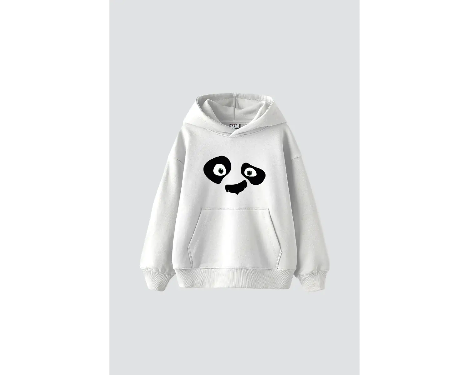 Kungfu Pand Baskılı Oversize Unisex Premium Beyaz