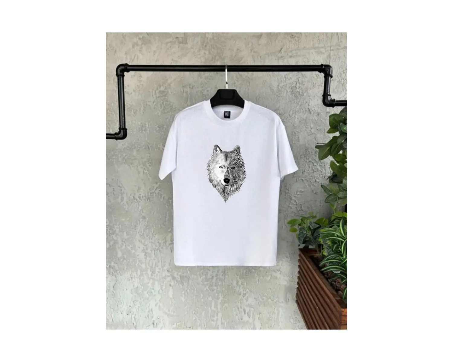 Kurt Baskılı Beyaz Baskılı Erkek