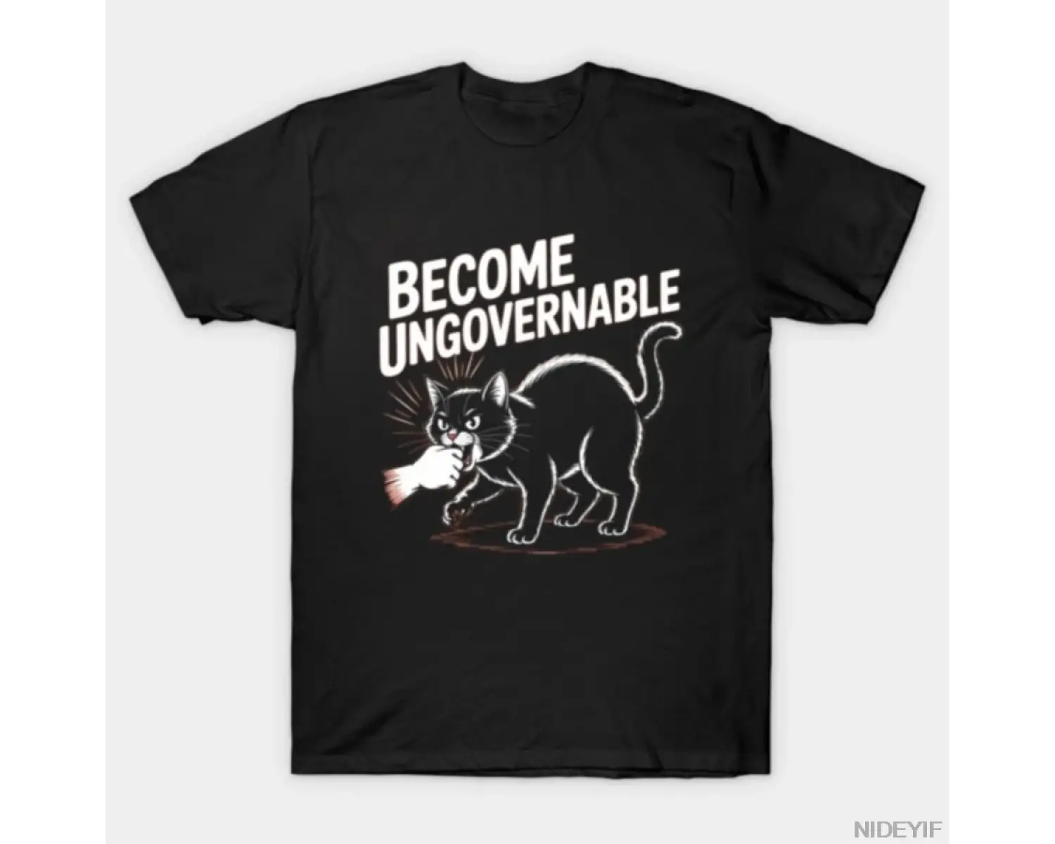 Kurumsal olmayan olmayan bir şekilde olgunlaşmak Komik Kedi Isırma El Meme T-shirt Erkekler K