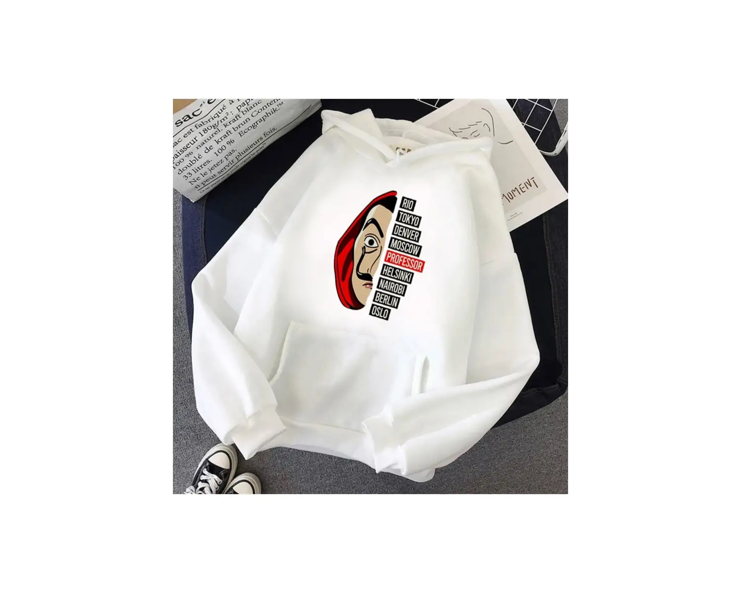 La Casa De Papel Sweatshirt Season 5 Model44 13866 Beyaz