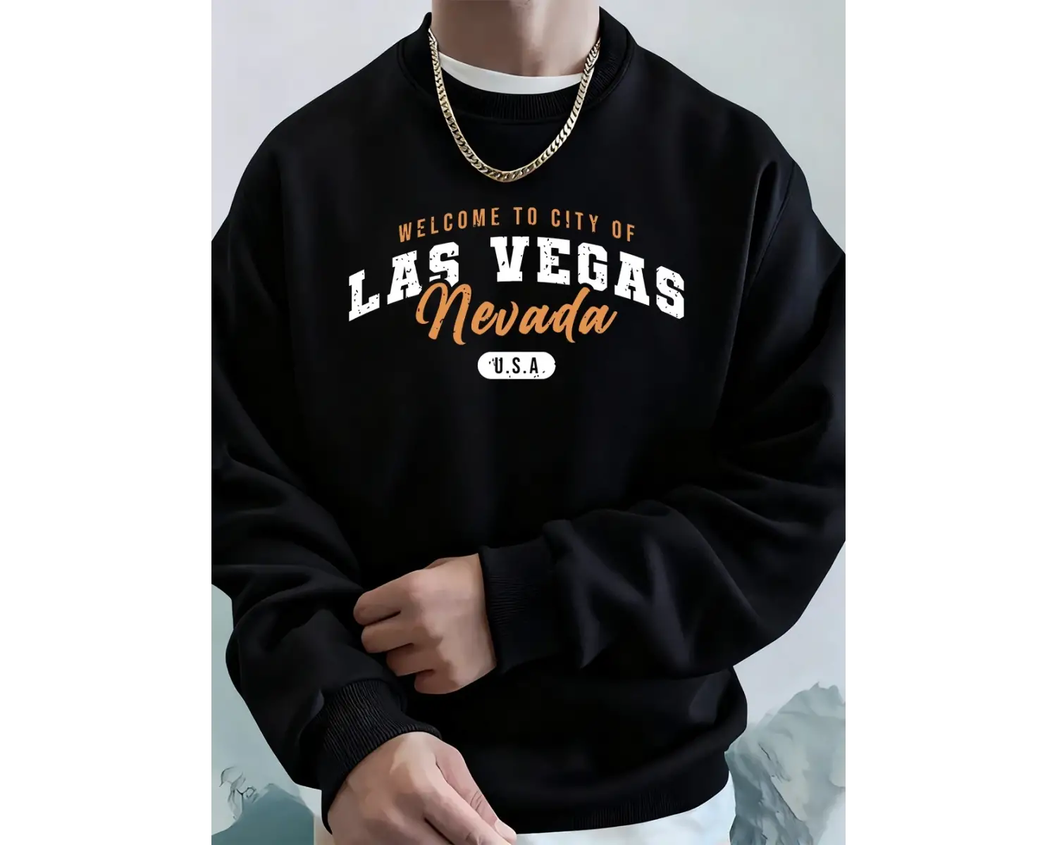 Las Vegase Hoş Geldiniz Nevada Baskılı Erkek Sweatshirtleri Kışlık Polar Sıcak Kapüşonlu Üst