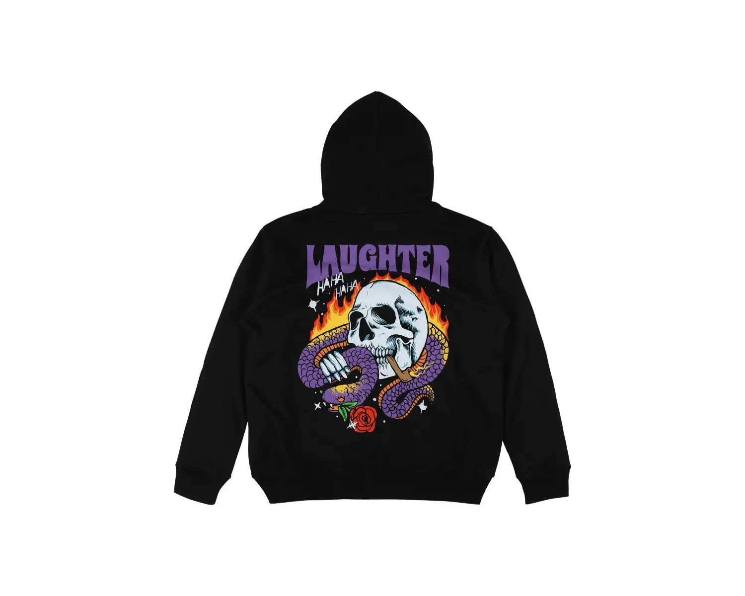 Laughter Siyah Oversize Unisex Kapüşonlu Sweatshirt Hoodie