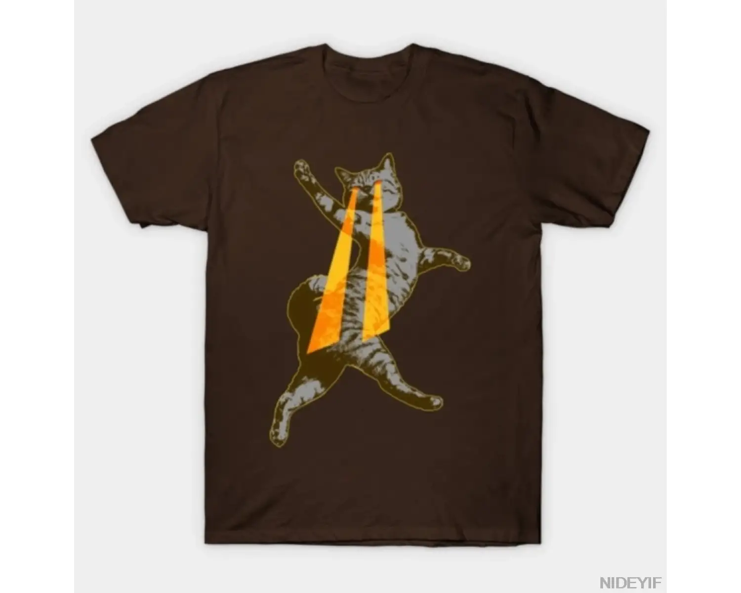 Lazer Kedi Saldırısı Vintage 90lar Grafik T-shirt Erkekler Kadınlar Için % 100% Pamuk T Shir