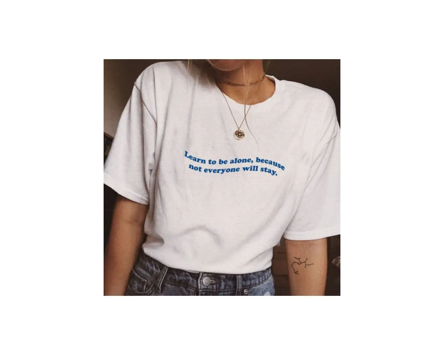 Learn To Be Alone - T-shirt Beyaz