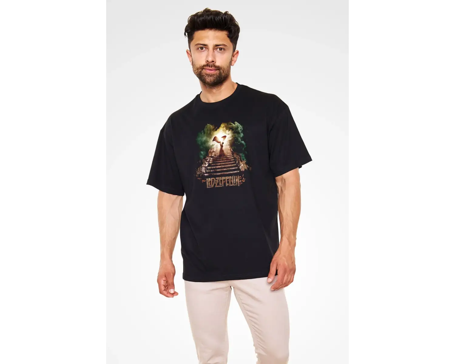 Led Zeppelin Siyah Unisex Oversize Tişört T-shirt