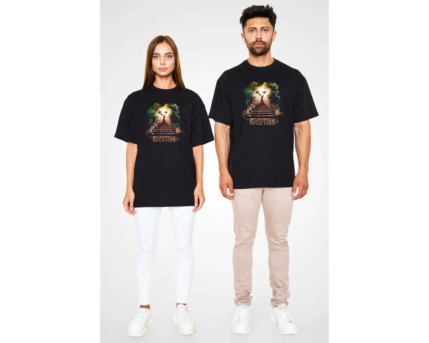 Led Zeppelin Siyah Unisex Oversize Tişört T-shirt