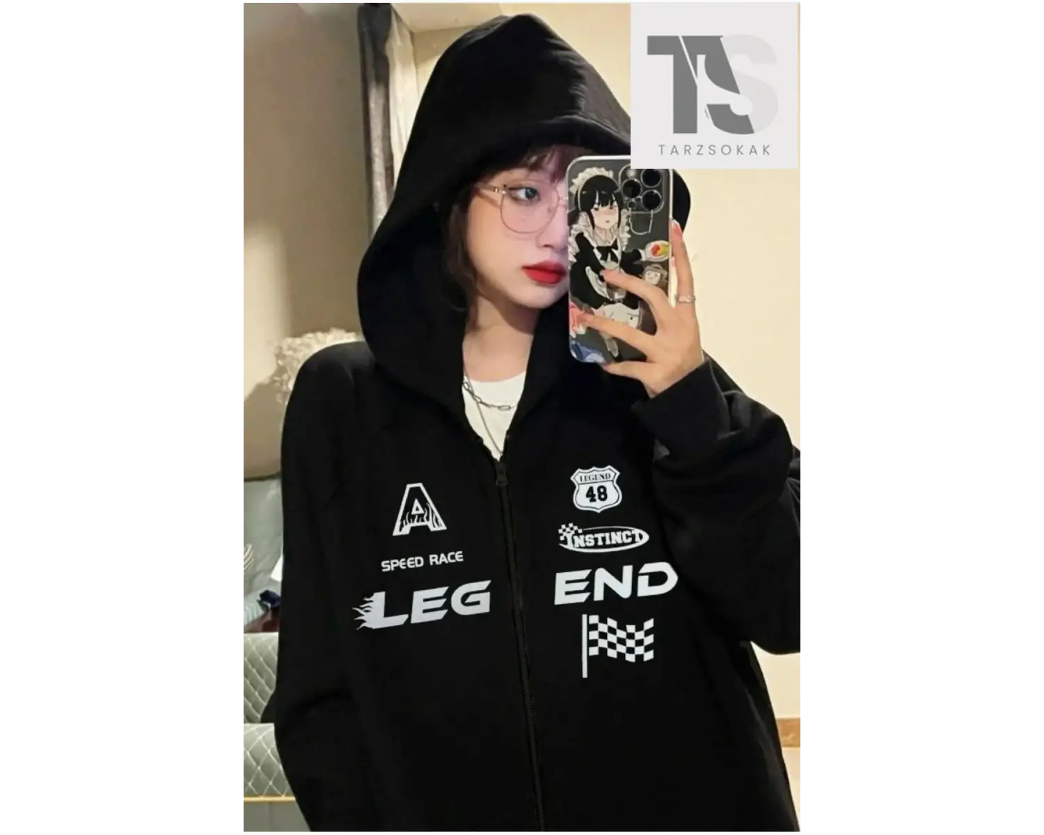 Leg End Race Sweatshirt Fermuarlı Hırka