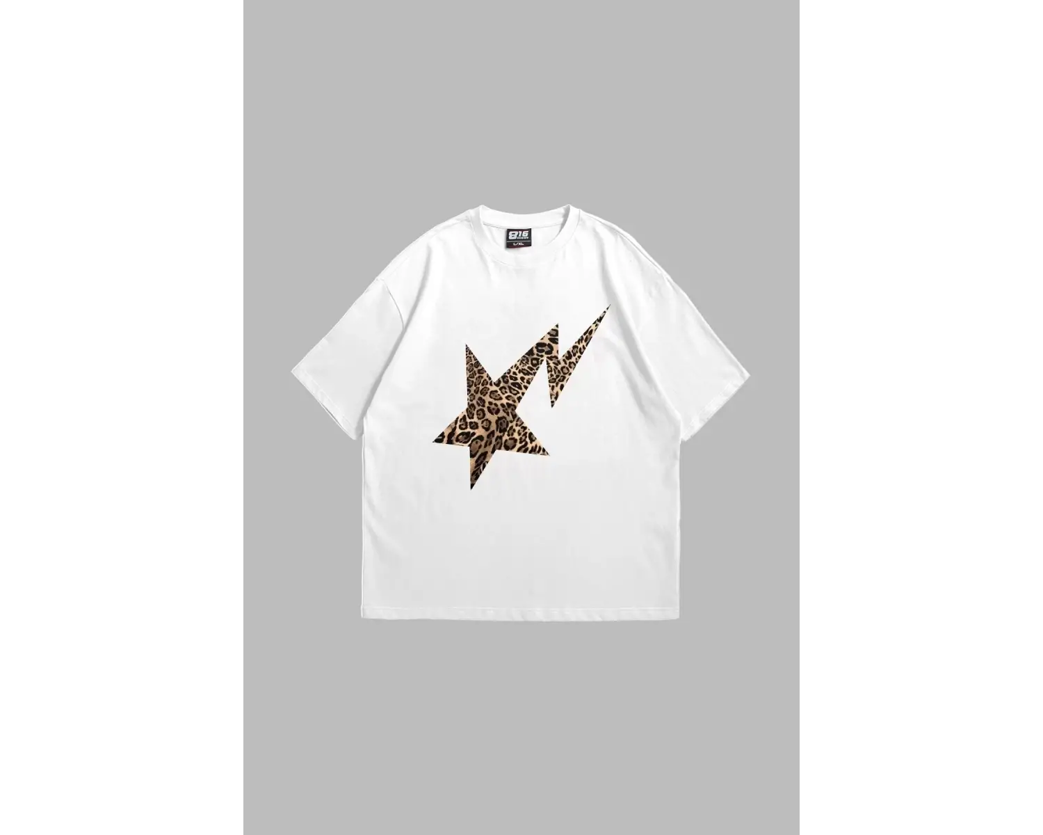 Leopar Falling Star Oversize Unisex Beyaz