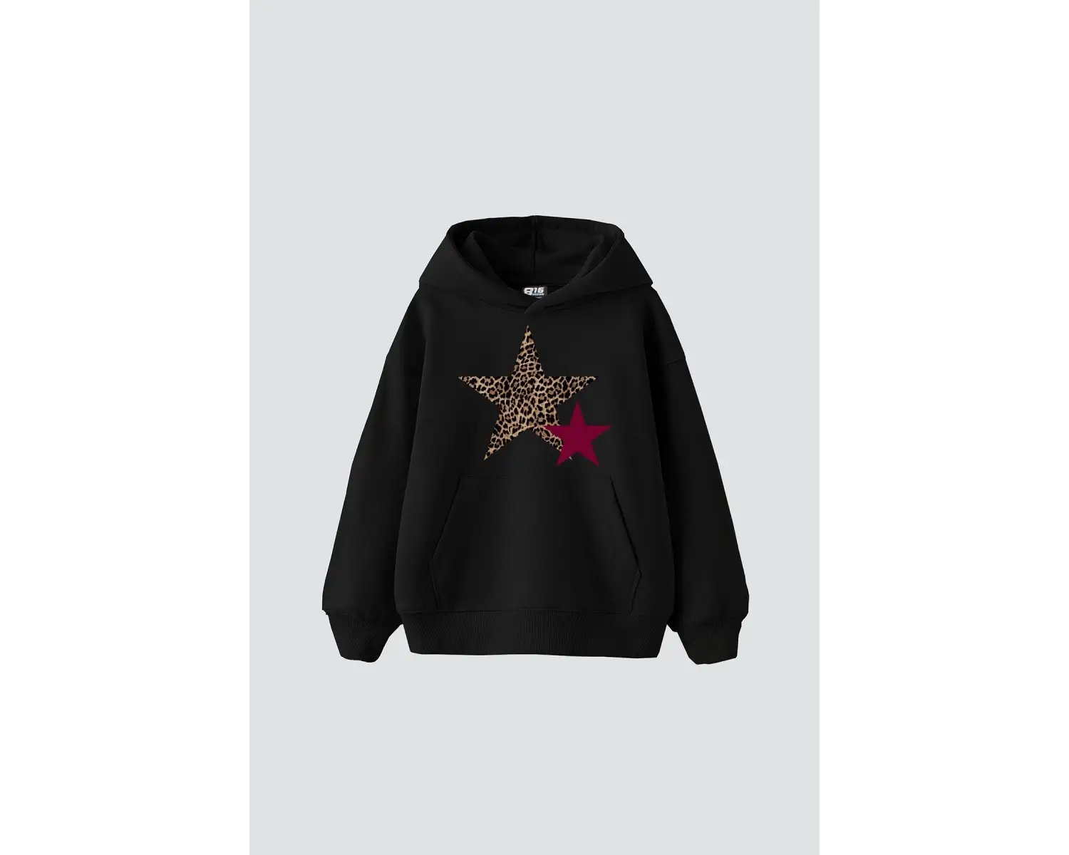 Leopar Starz Baskılı Oversize Unisex Beyaz