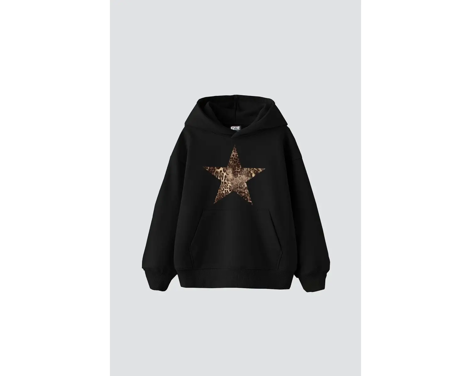 Leopar Starz Baskılı Oversize Unisex Premium Siyah