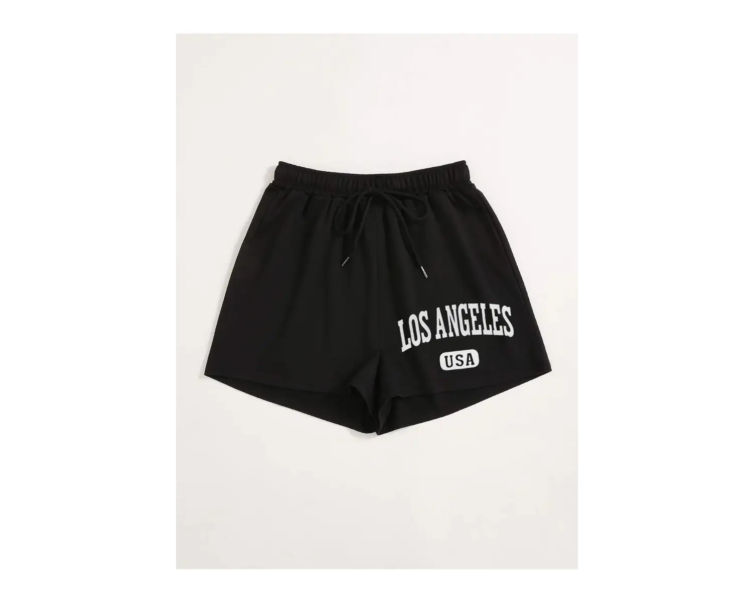 Letter Graphic Drawstring Şort