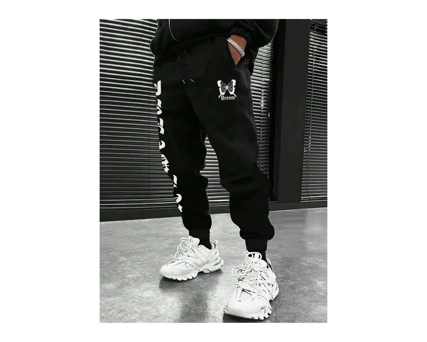 Letter Graphic Drawstring Waist Eşofman Altı