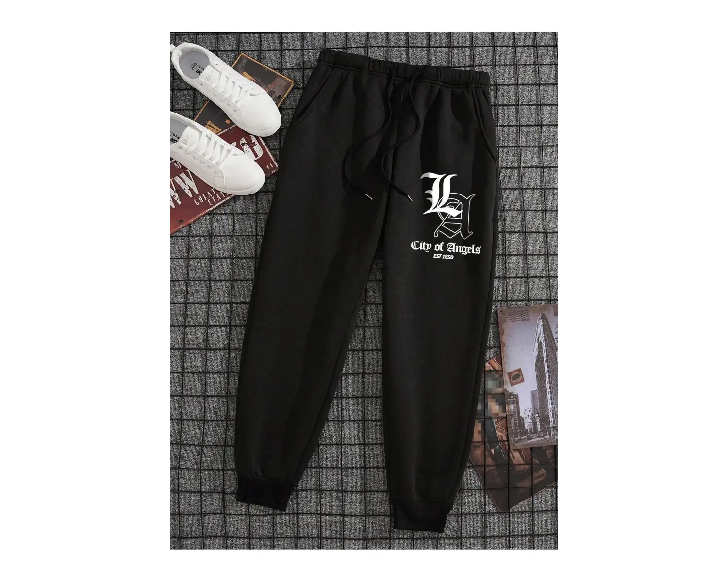 Letter Graphic Drawstring Waist Eşofman Altı