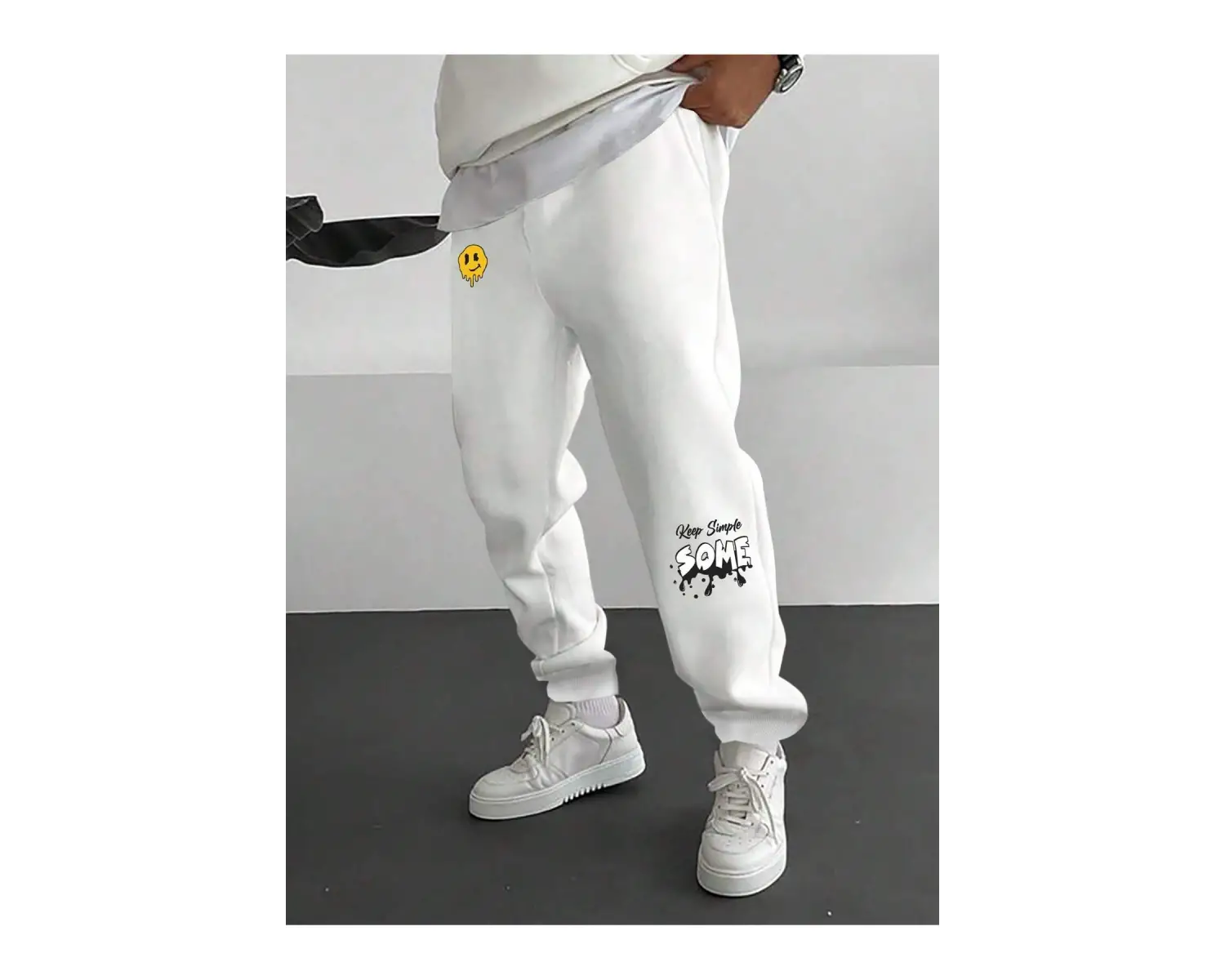 Letter Graphic Drawstring Waist Eşofman Altı