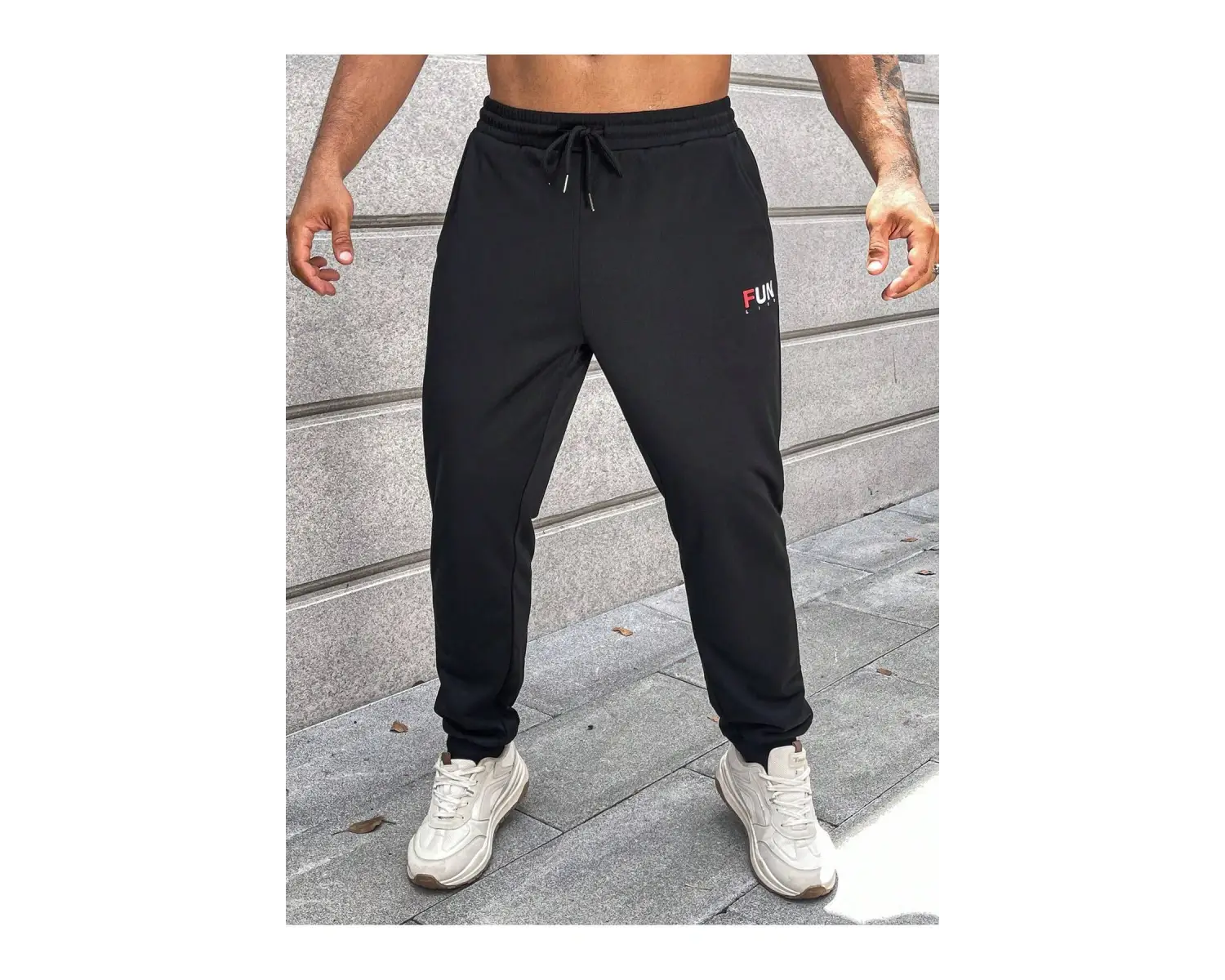 Letter Graphic Drawstring Waist Eşofman Altı