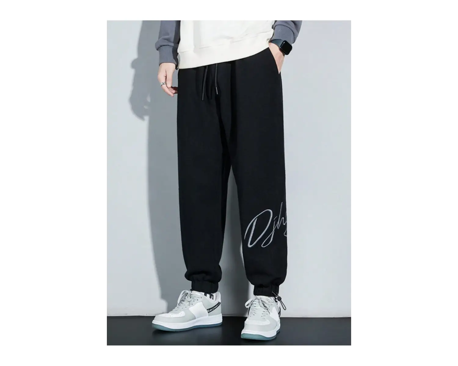 Letter Graphic Drawstring Waist Pants