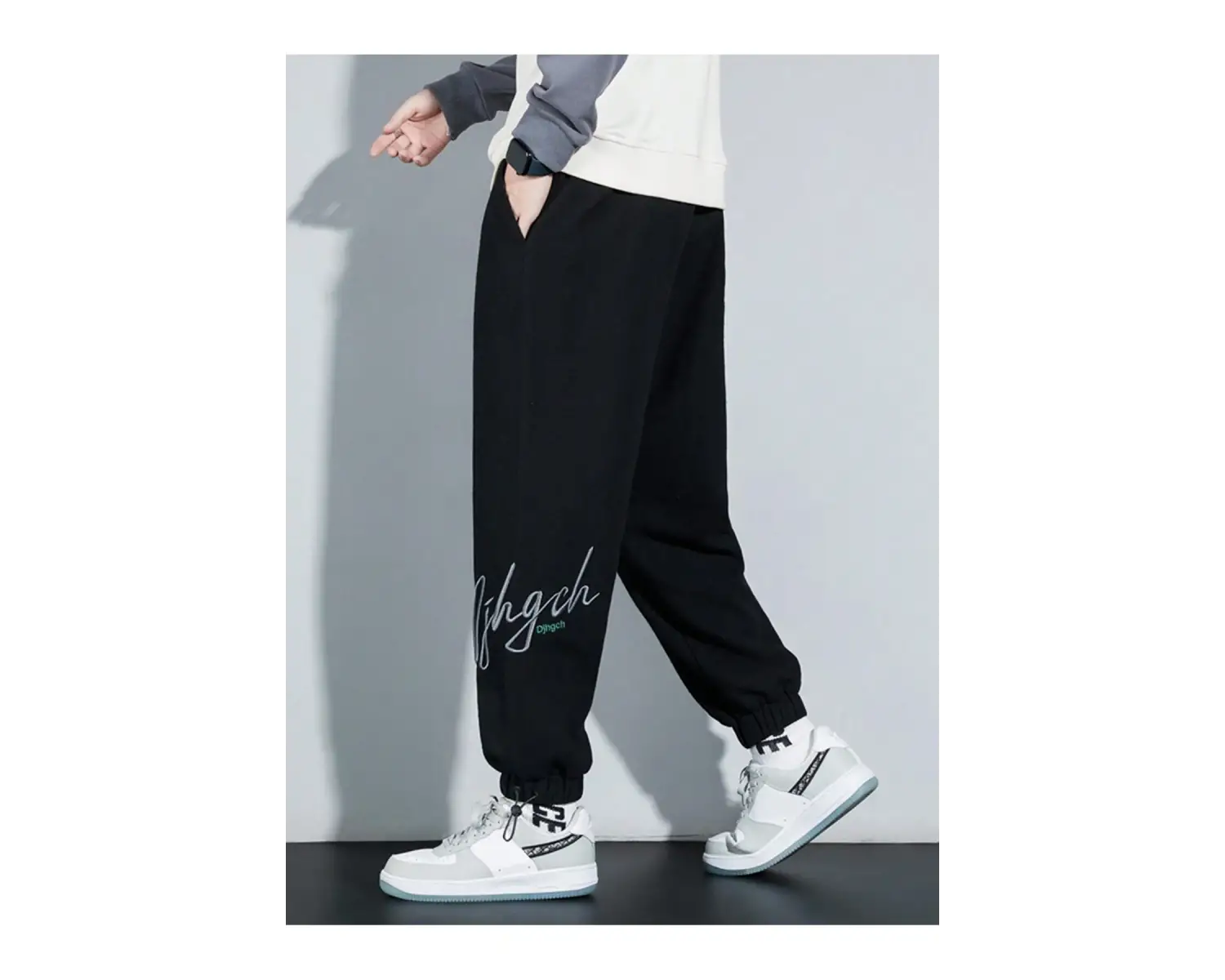 Letter Graphic Drawstring Waist Pants